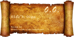 Oláh Olga névjegykártya